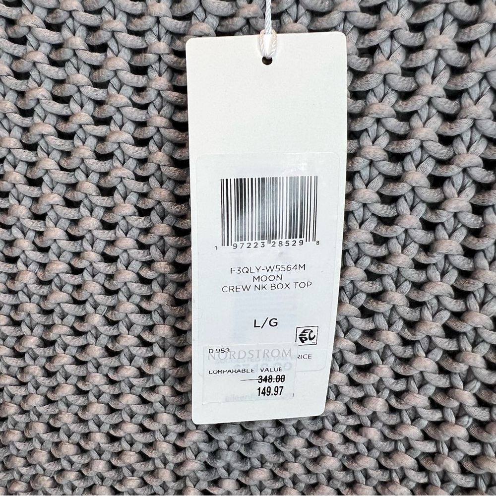 NWT EILEEN FISHER Organic Cotton Cord Crew Neck Box-Top Sweater Pullover Size L - Picture 9 of 13